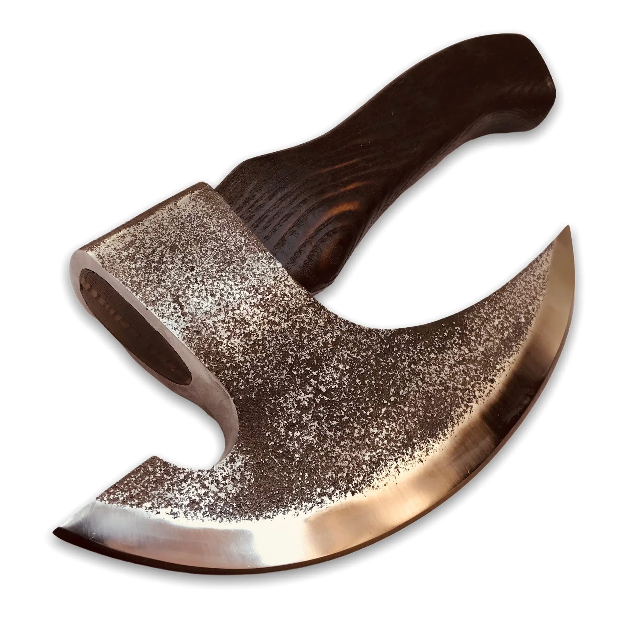 Custom Handmade Damascus Steel Hunting Hand Forged Camping Axe Outdoor and Pizza Cutter Kitchen Knife