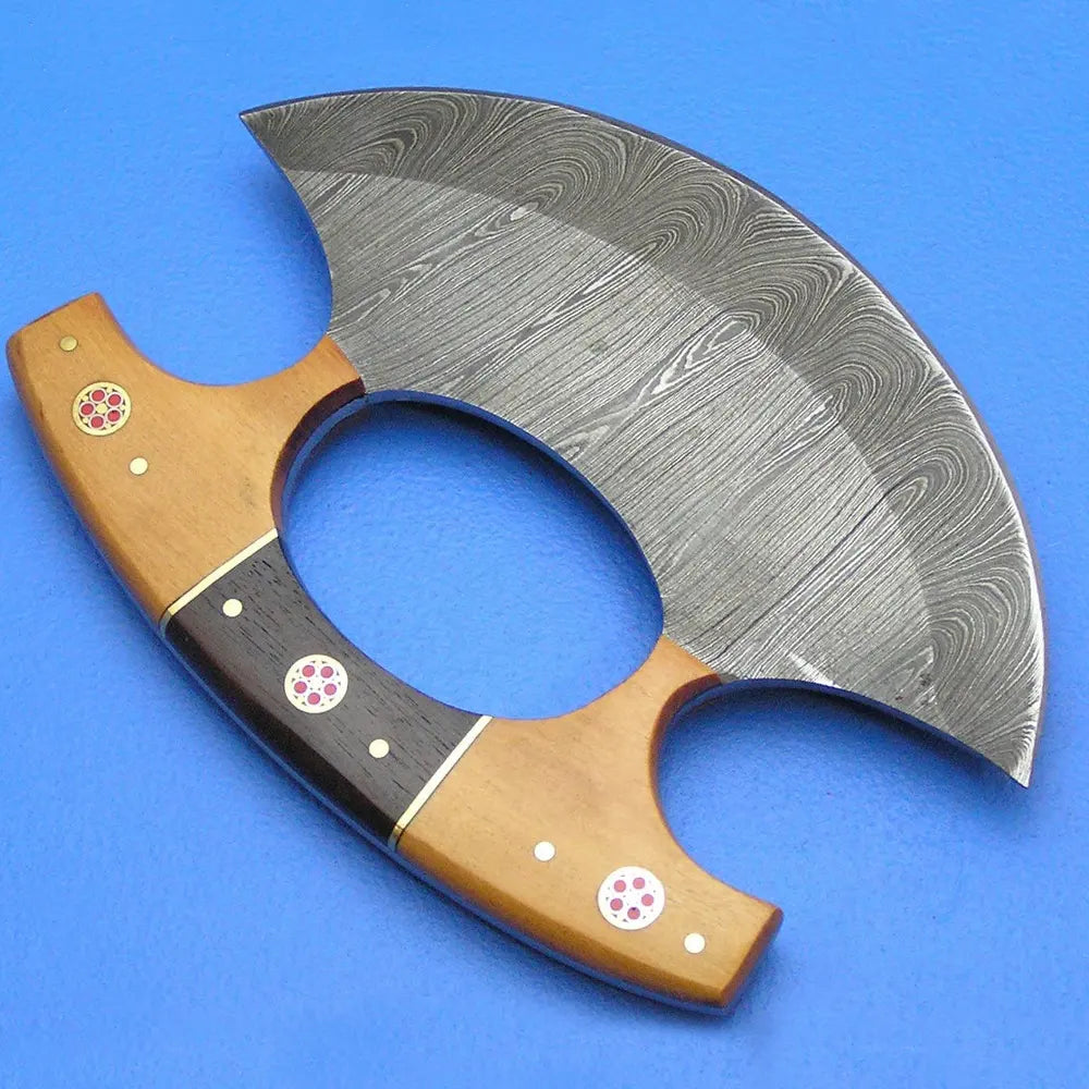 High Quality Damascus Steel Pizza Cutter & Chef Knife Set – Carbon Steel Blade | Premium Kitchen Tool