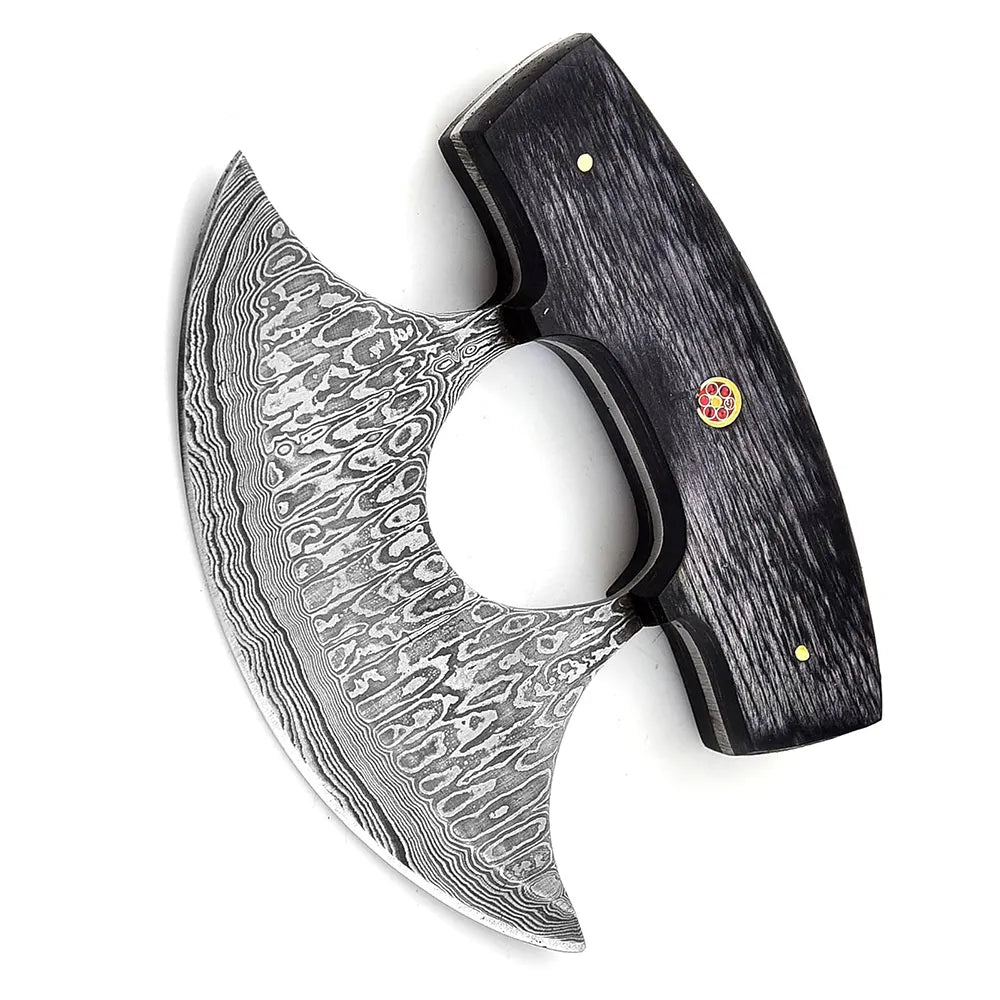 Custom Handmade Viking Pizza Cutter – Steel Chef Knife for Couples | Anniversary Gift with Free Leather Sheath