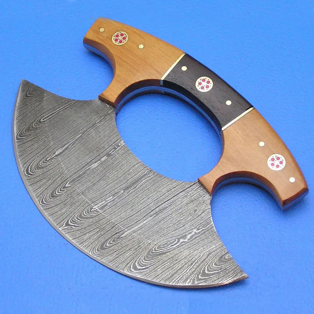 High Quality Damascus Steel Pizza Cutter & Chef Knife Set – Carbon Steel Blade | Premium Kitchen Tool