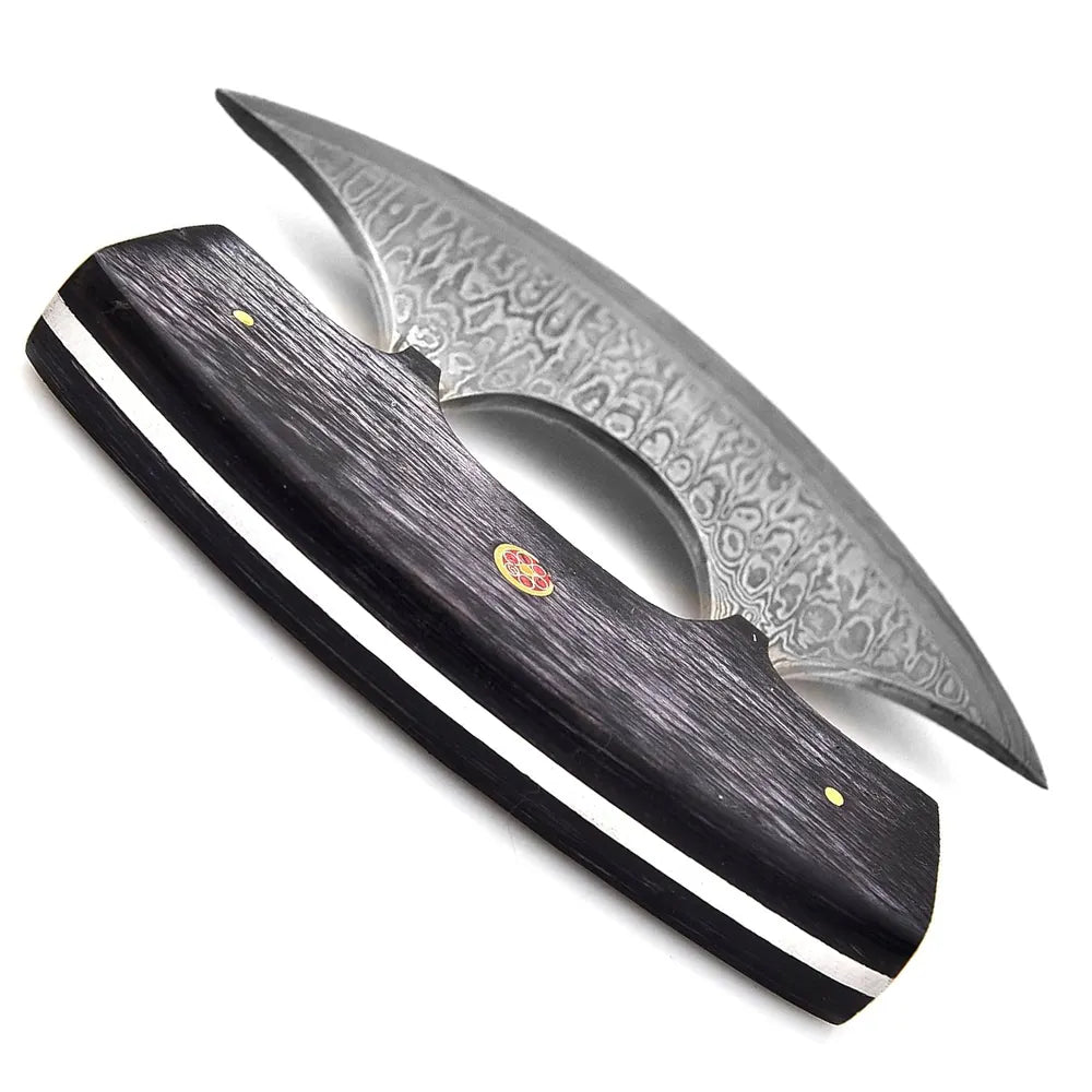 Custom Handmade Viking Pizza Cutter – Steel Chef Knife for Couples | Anniversary Gift with Free Leather Sheath