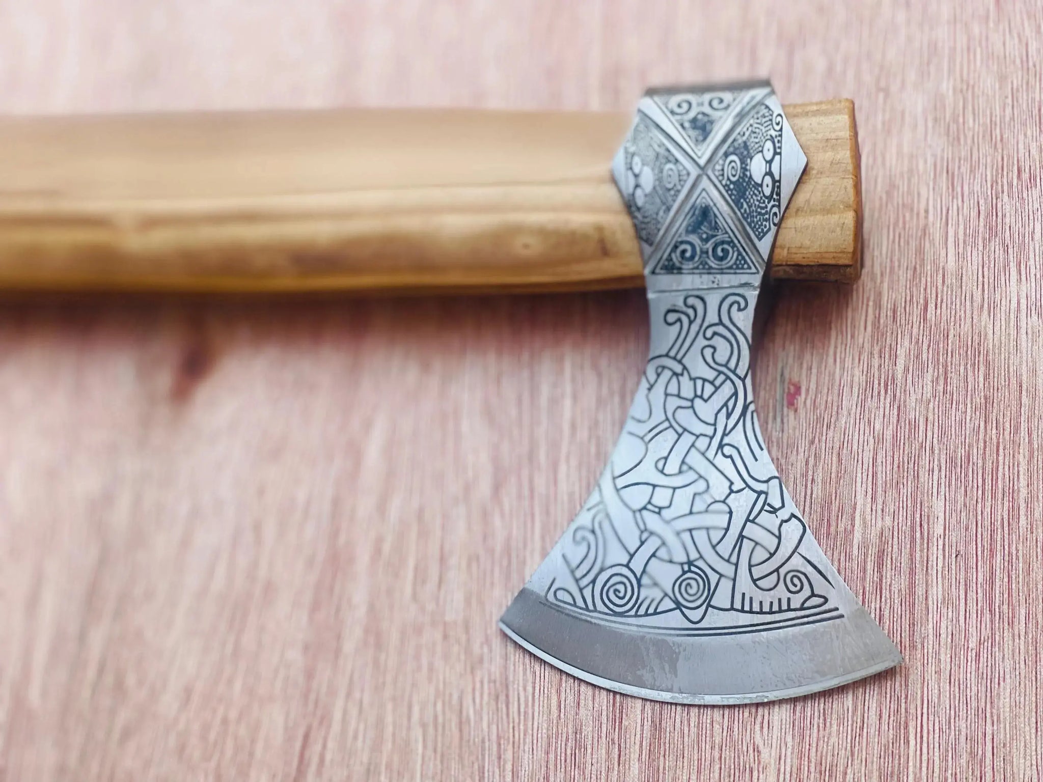 Custom Hand-Forged Viking Axe – Carbon Steel Blade & Ash Wood Handle | Best Gift for Him